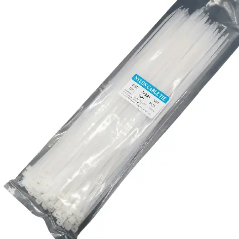 100-Pack White Nylon Cable Ties – 4Mm × 300Mm 1