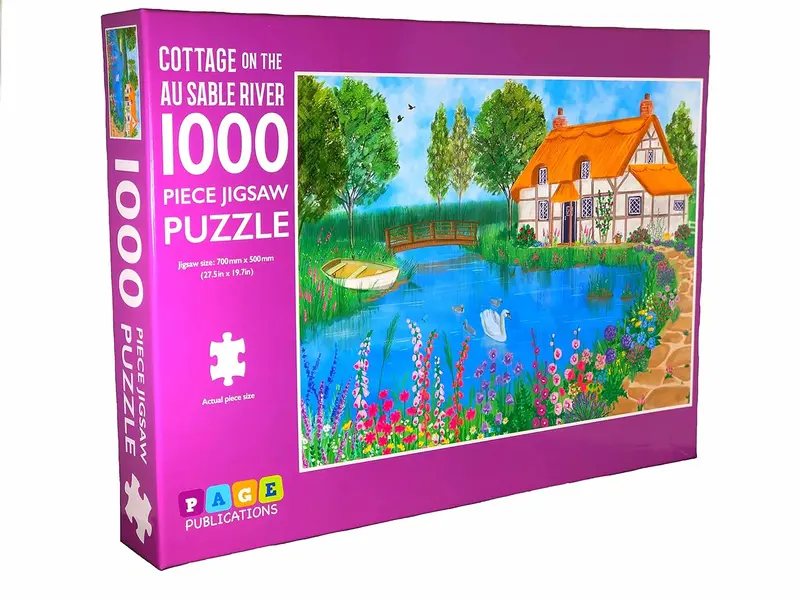 1000-Piece Scenic Jigsaw Puzzle – 'Cottage On The Au Sable River' 1