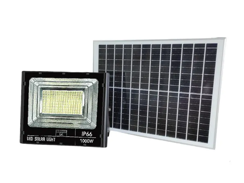 1000W High-Output Solar Led Flood Light – Hd-E4 Series, Wide Beam, All-Weather Housing 1