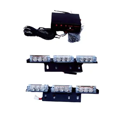 12V Amber 18-Led Dual-Row Grill Light – Compact Warning Signal Module 1