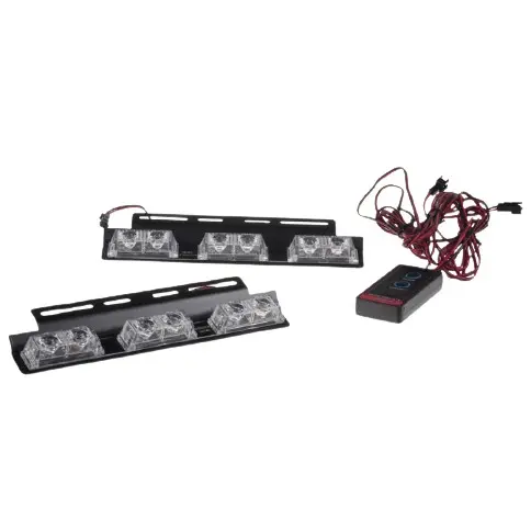 12V Red Grill-Mount Led Warning Light – 6-Led Federal Signal Style 1