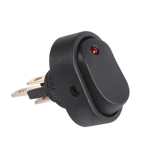 12V Red Led Oval Rocker Switch – 3-Pin Automotive Grade 1