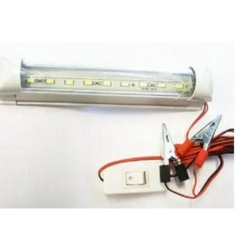 12V T8 Led Tube Fitting – 1-Foot Complete Fixture With Switch & Mounting Clamps, 6500K (Pc-127) 1