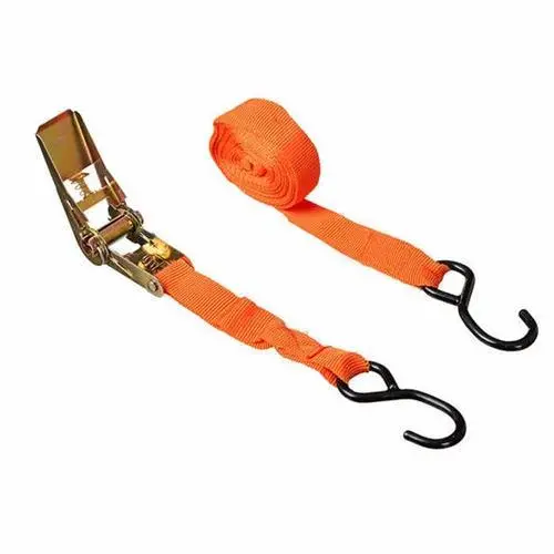 2-Piece 25Mm X 4.5M Ratchet Tie-Down Straps With Hooks 1