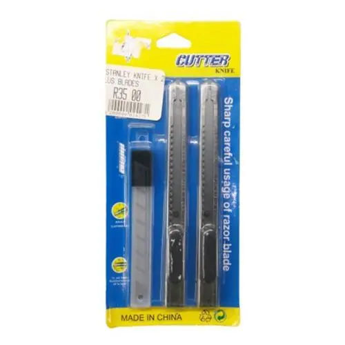 2-Piece Retractable Utility Knife Set With Replacement Blades 1