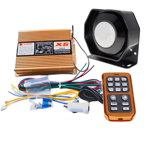 200W Vehicle-Mounted Siren Alarm System With Wireless Remote & Microphone 1