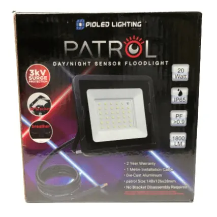 20W Day/Night Sensor Led Floodlight – 6000K Adaptive Outdoor Illumination 1