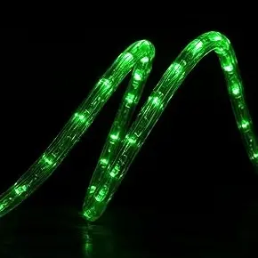 220V Green Round Led Rope Light – 1M Length, Two-Wire Design 1