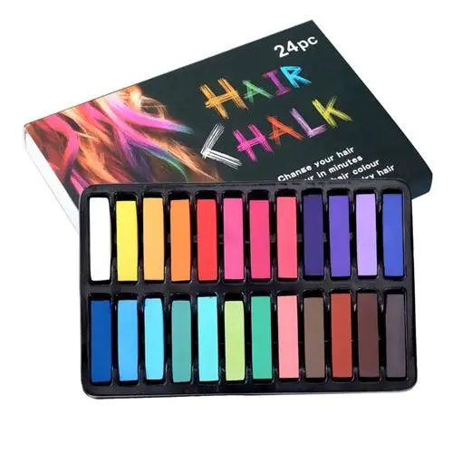 24-Color Hair Chalk Set – Washable Temporary Hair Color Kit (Eo-28) 1