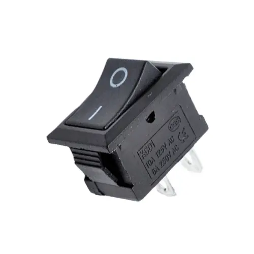 250V 6A Black Rocker Switch – 2-Pin Toggle Style 1