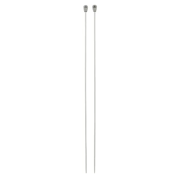 30Cm Straight Knitting Needles – Ergonomic Wooden Handles, Medium Gauge 18