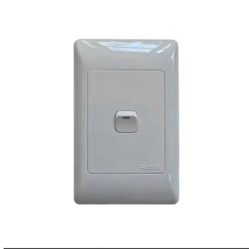 4-Gang 1-Way Rocker Wall Switch – Modern White Finish, Swiz01 Pays 1