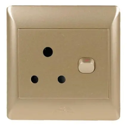 4×4 Gold Single Wall Plug Set – Redisson S001 Decorative Concealed Socket Cover 1
