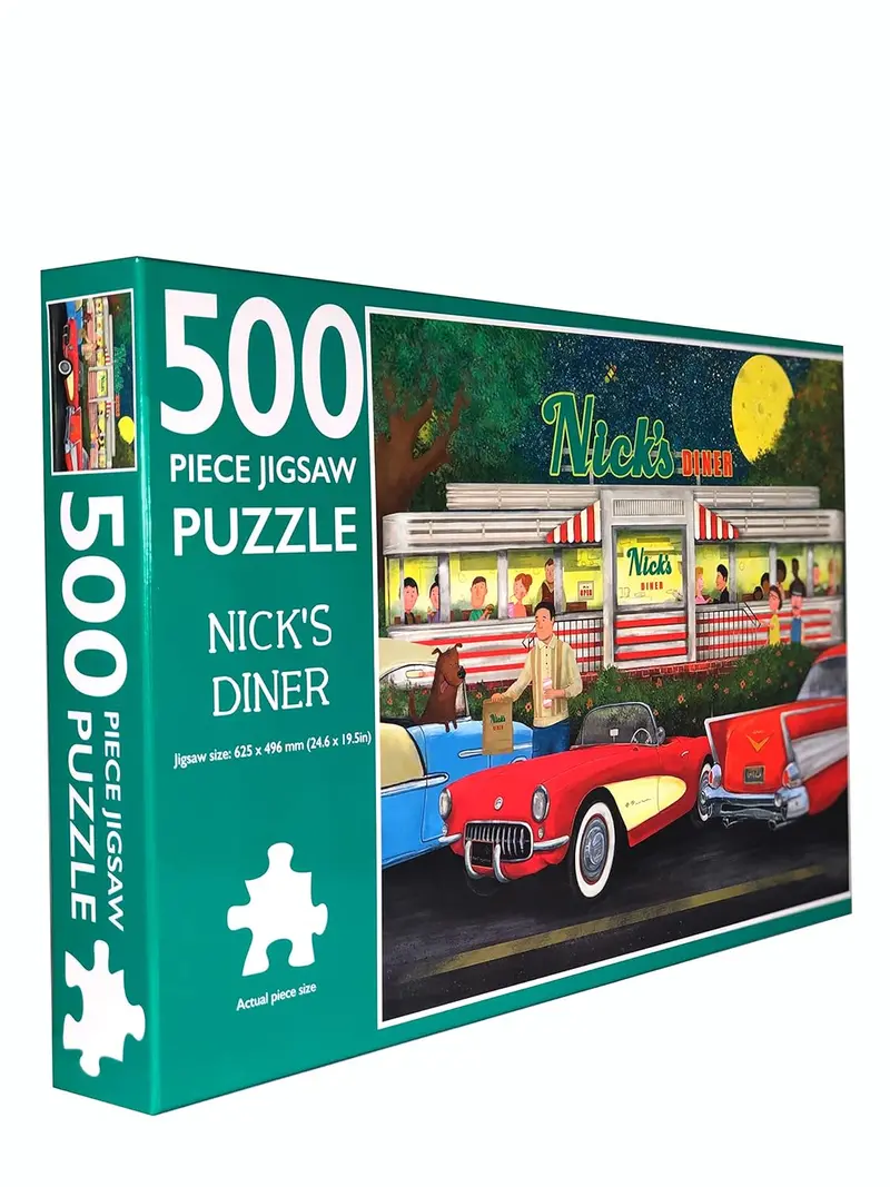 500-Piece Retro Diner Jigsaw Puzzle – 'Nicks Diner' 1