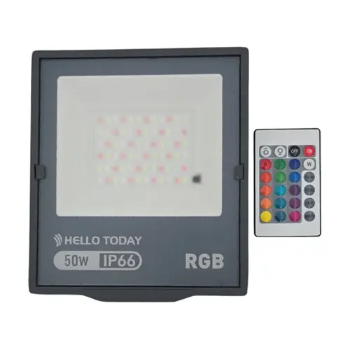 50W Rgb Led Flood Light – Weatherproof, Remote-Controlled Color Mixing, Ht Series 1