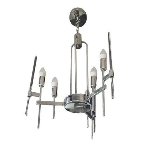 6-Arm Chrome Chandelier – Modern Ch244/6 Design, 'Bright Star' Collection 1