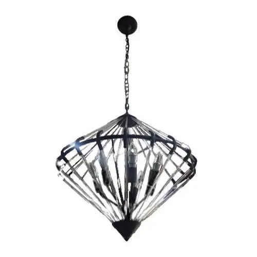 7-Light Rust-Finished E14 Chandelier – Vintage-Inspired Glass Fixture 1