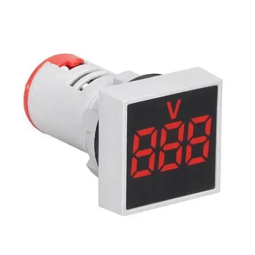 Ad1622Fsv 22Mm Square Panel Led Voltage Meter – Ac 12–500V Digital Display 1