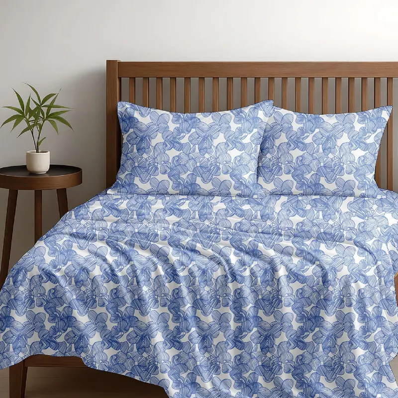 Alaria Bloom Floral Cotton Sheet Set – Full/Queen Size 1