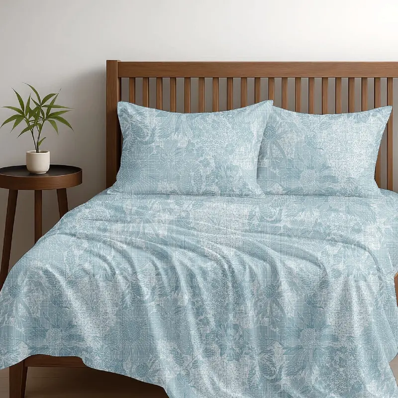 Alaria Botanical Garden Print Cotton Sheet Set – Full/Queen Size 1