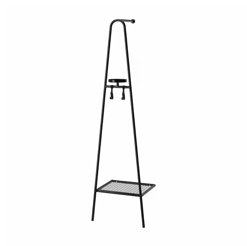 Älganäs Freestanding Clothing Rack With Shoe Shelf – Black Metal Frame, 46X39X166 Cm 1