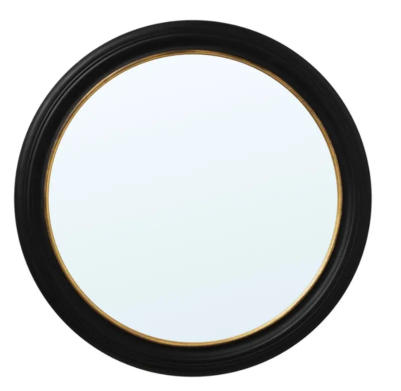 Almaröd Round Wall Mirror In Black Frame – 80 Cm Diameter Contemporary Decor 1
