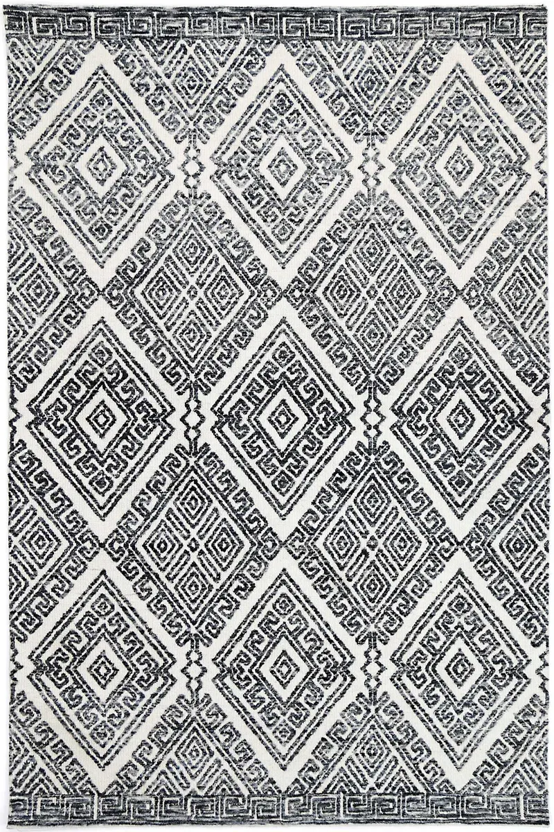 Amritsar Glenfalls Anthracite Tribal Rug – Modern Interpretation Of Traditional Motifs 1