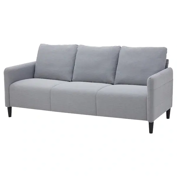 Angersby Three-Seater Sofa – Knisa Light Grey Textured Fabric 1