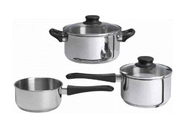 Annons 5-Piece Cookware Set – Tempered Glass Lids & Stainless Steel Pots And Pans 1