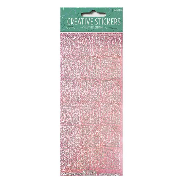 Arbee Glitter Sticker Set – Floral Corner Designs In Pink & Silver 1