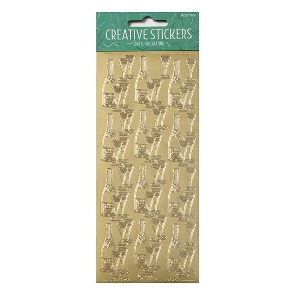 Arbee Gold Champagne Glass-Themed Stickers 1