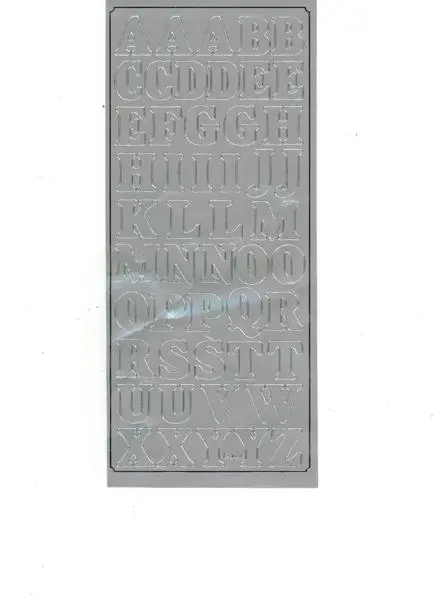 Arbee Large Alphabet Sticker Sheet – Metallic Silver Finish 1