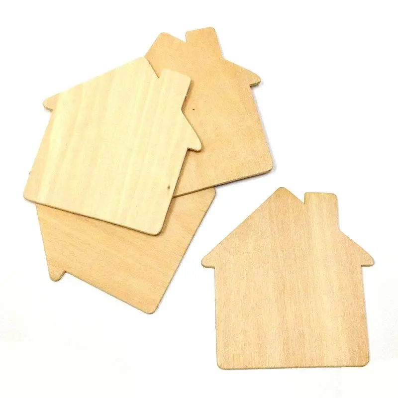 Arbee Laser-Cut Plywood House Shape – Natural Wood Finish 1