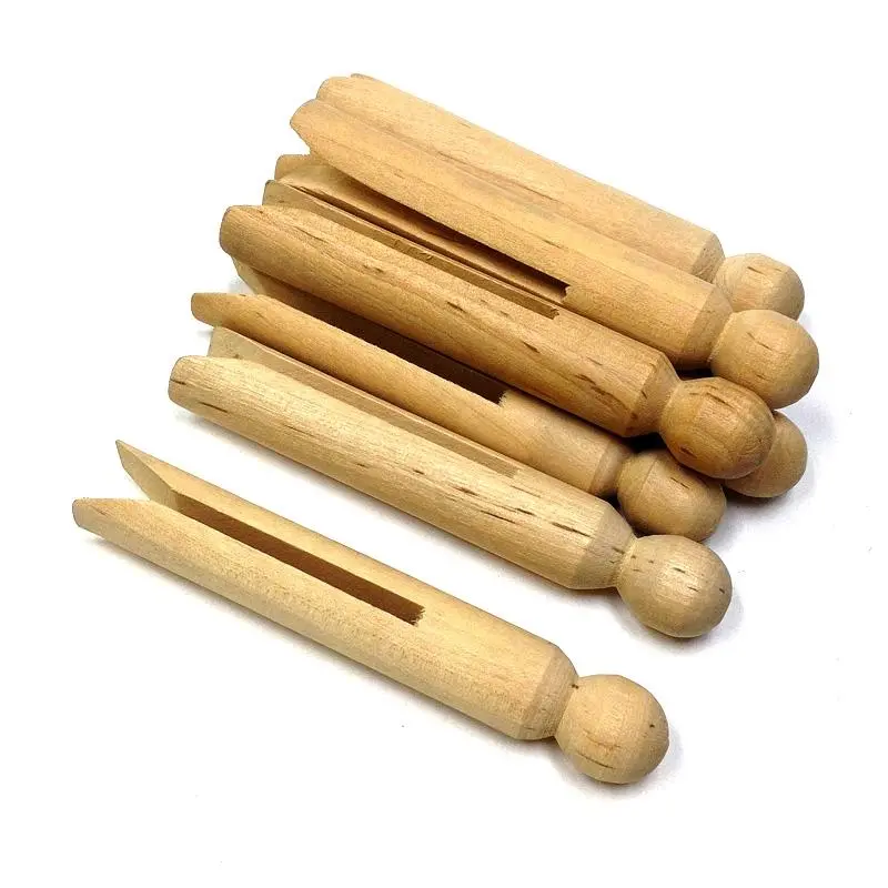 Arbee Natural Wooden Dolly Pegs – 8-Piece Set 1