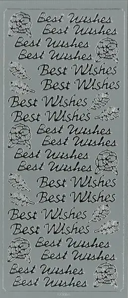 Arbee Silver 'Best Wishes' Foil Sticker – 50×70Mm 1