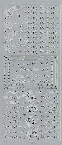 Arbee Silver Happy Birthday Sticker Set – Featuring Hats And Wrapped Presents 1