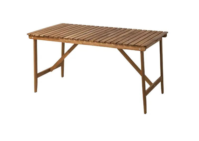 Askholmen Solid Wood Dining Table – Dark Brown Finish, 143X75 Cm 1