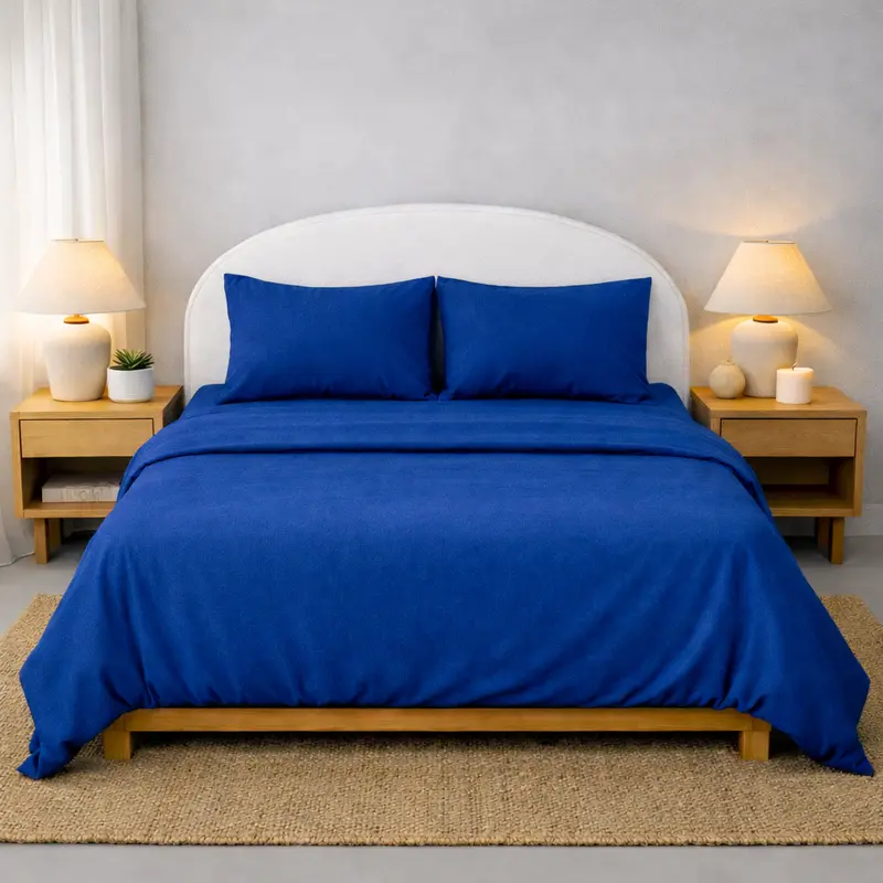 Athena Microfiber Bed Sheet Set In Royal Blue – Deep-Hue, Wrinkle-Resistant Queen Or King Sheets 1