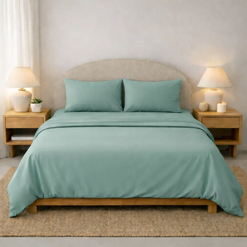 Athena Microfiber Bed Sheet Set In Seafoam – Refreshing Queen-Size Linens With Effortless Care 1