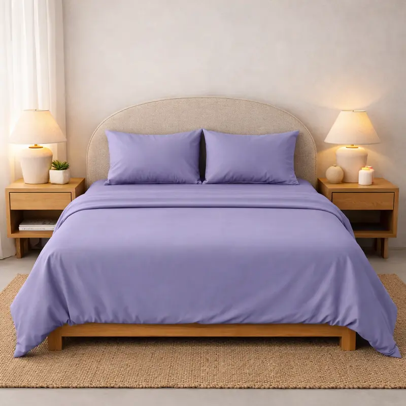 Athena Single Microfibre Bed Sheet Set In Lilac – Luxuriously Soft & Easy To Iron 1