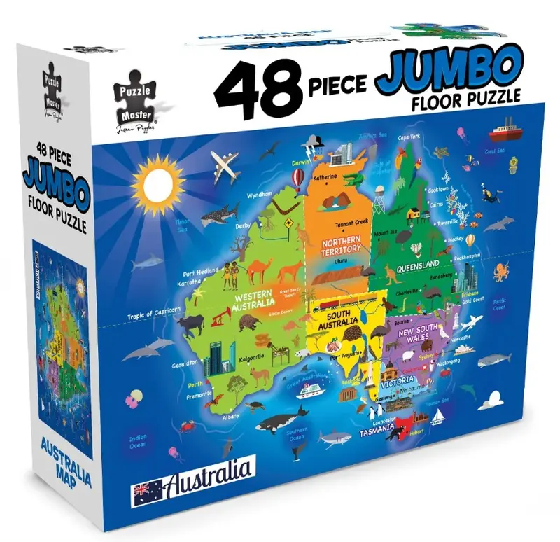 Australia Map–Themed 48-Piece Oversized Floor Puzzle 1