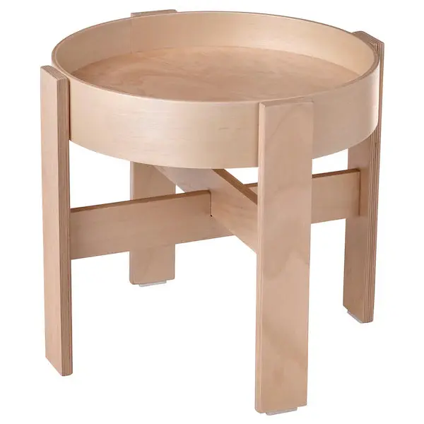Bastua Birch Veneer Side Table – 45 Cm Round Accent Table 1