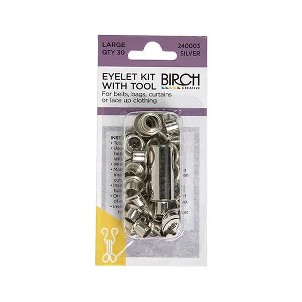 Birch Large Silver Eyelet Kit With Installation Tool 1