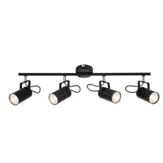 Black & Chrome Gu10 Spotlight – 4-Light, Industrial Design (S400/4 Black) 1
