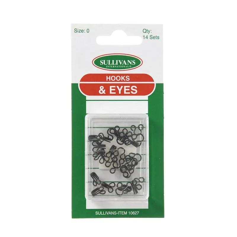Black Hook-And-Eye Fasteners – 14-Pair Pack By Sullivan'S 1