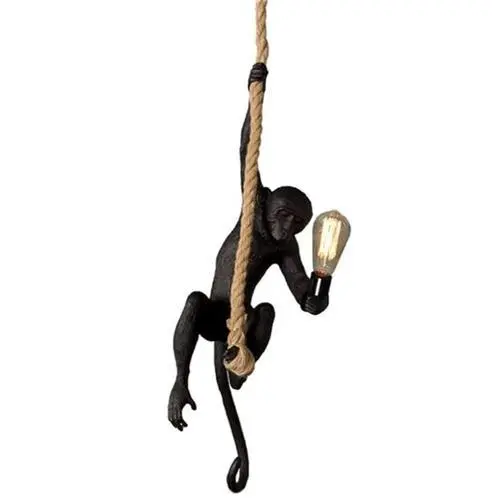 Black Monkey-On-Rope Hanging Pendant Lamp – Drsa6142 1