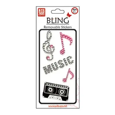Bling Acrylic Music Note Sticker – Shimmering Design 1