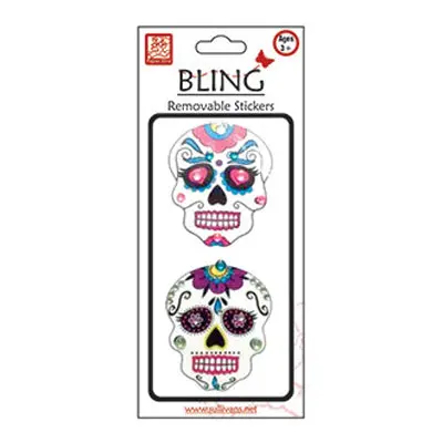 Bling Acrylic Skull Sticker – Glitter Accent 1