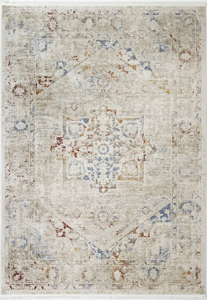Bohemian Paradise Vintage Beige-Multi Flatweave Rug 1