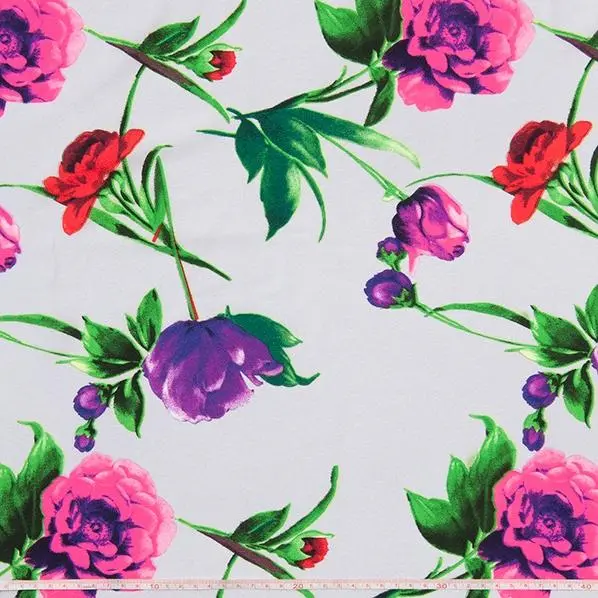 Bold Floral Modal Crepe De Chine Fabric – 145Cm Width 1